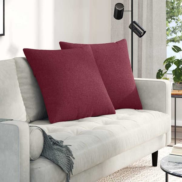 vidaXL Soffkuddar 2 st Vinröd 80 x 80 cm tyg