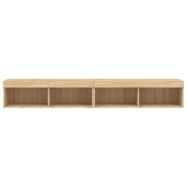 vidaXL TV-benker med LED-lys 2 stk sonoma eik 100x30x30 cm