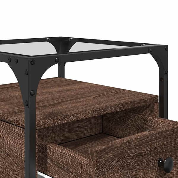 vidaXL Nattbord brun eik 40x40x55 cm konstruert tre