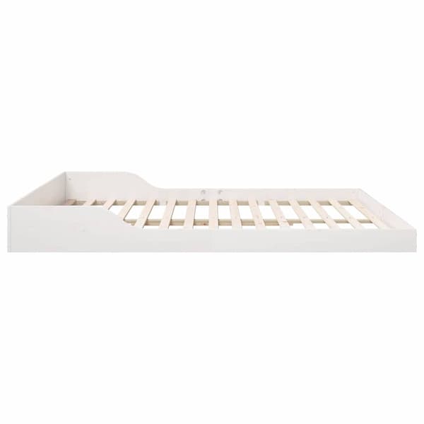 vidaXL Sängram Vit 180 x 210 cm Massiv furu