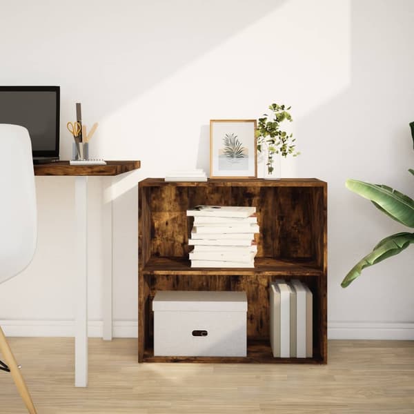 vidaXL Bokhylle røkt eik 80x30x77 cm konstruert tre