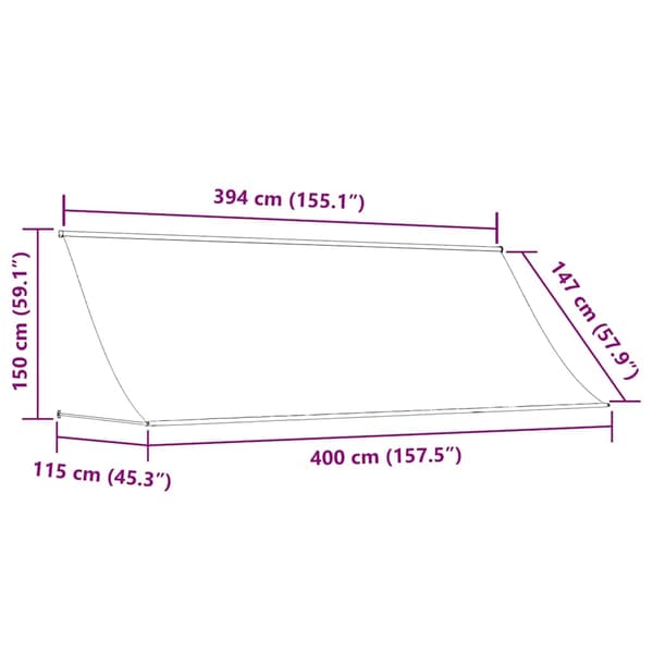 vidaXL Markis 400x150 cm orange och brun