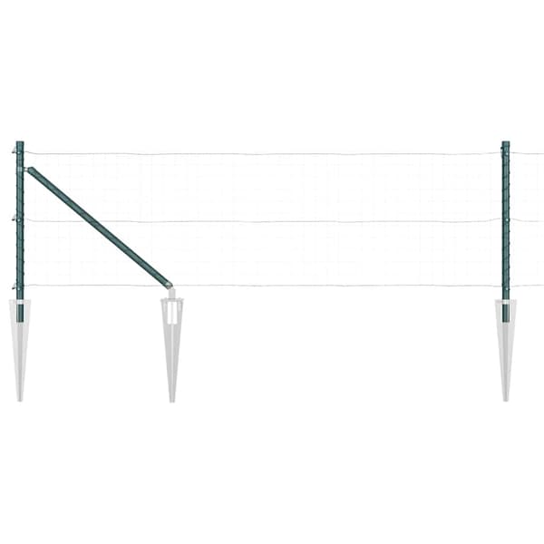 vidaXL Stängselstolpe 7 pcs Grön Stål