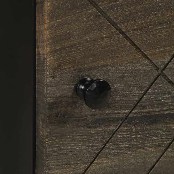 vidaXL Nattbord svart 40x33x46 cm heltre mango