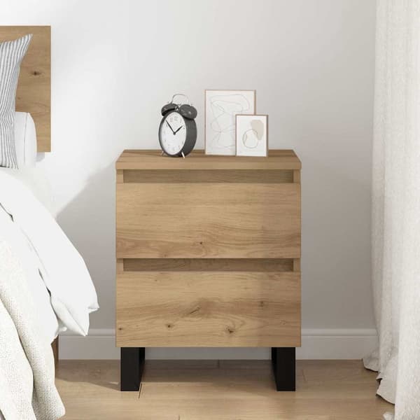 vidaXL Nattbordskap artisan eik 40 x 35 x 50 cm Konstruert tre