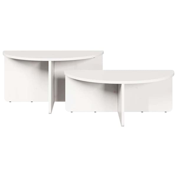 vidaXL Kaffeebord 2 pcs Vit Massiv furu