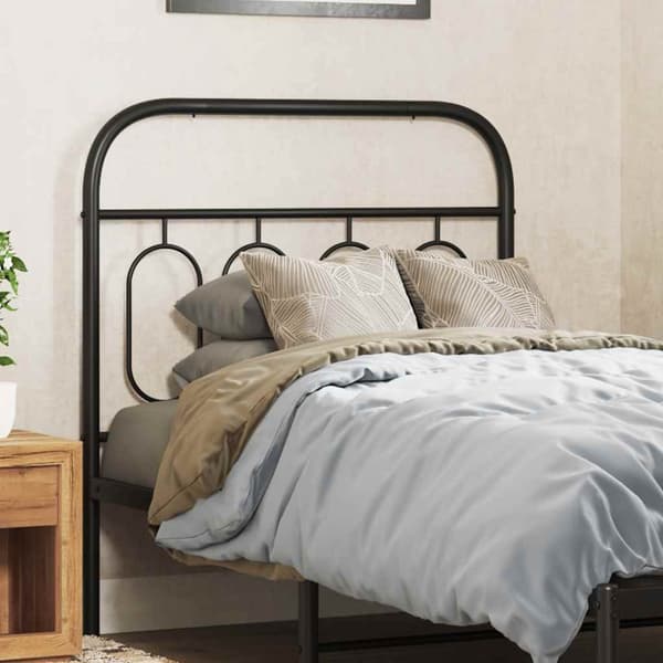 vidaXL Utskiftbar sengegavl i metall svart 90 cm