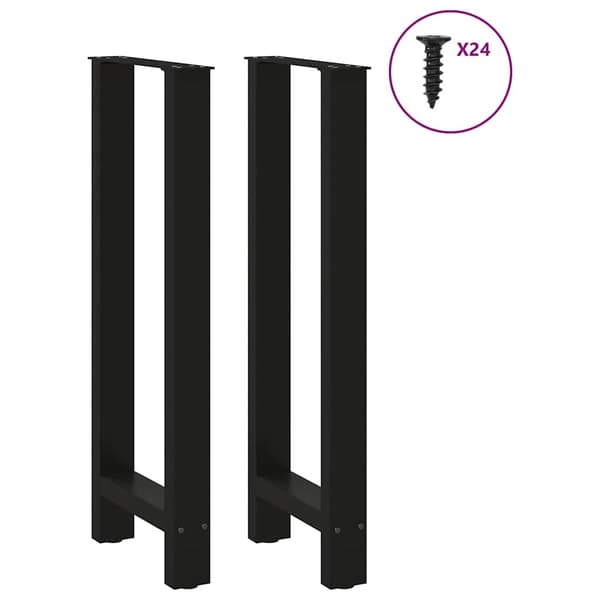 vidaXL Soffbordsben svart 2 st 50x(100-101) cm stål