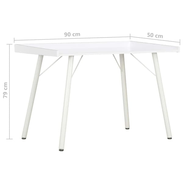 vidaXL Skrivebord hvit 90x50x79 cm