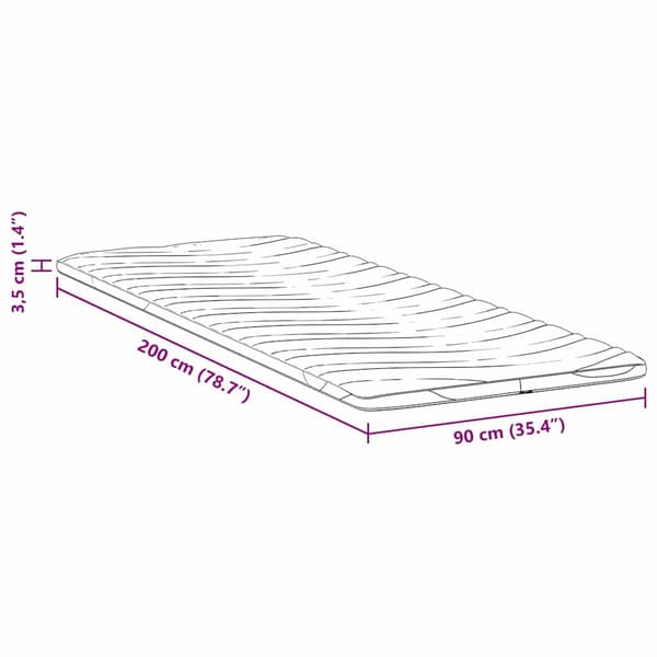 vidaXL Madrasskydd Vit 90 x 200 cm Stickad tyg