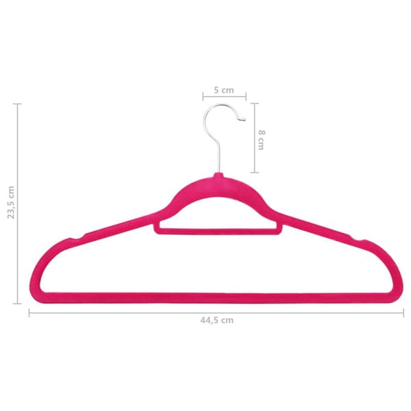 vidaXL Klädgalgar 100 st halkfria rosa sammet