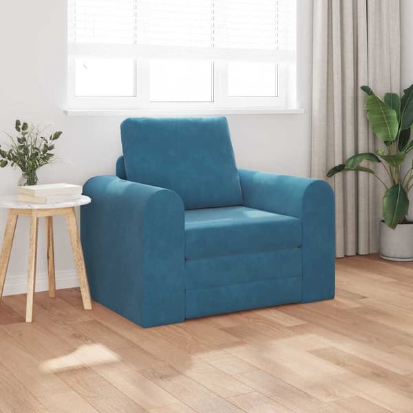 vidaXL Soffsäng Blå 98 x 71 x 83 cm Sammet