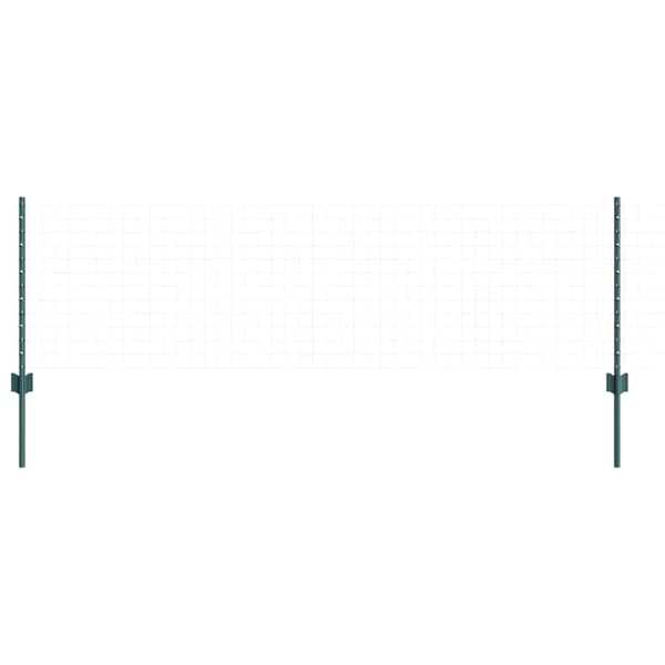 vidaXL Stängselstolpe 5 pcs Grön 100 cm Stål
