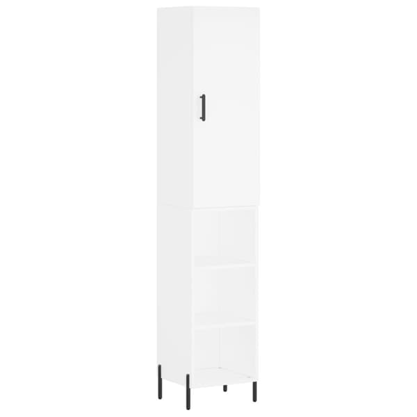 vidaXL Highboard hvit 34,5x34x180 cm konstruert tre