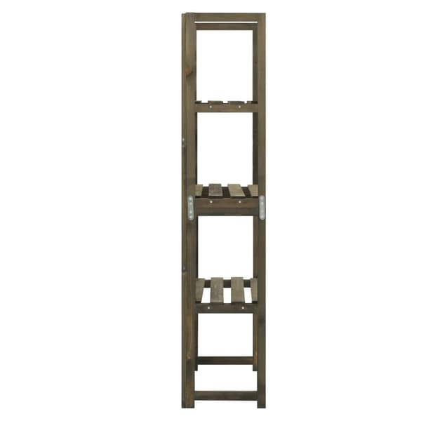 vidaXL Espalier med hyller 55x30x140 cm heltre gran grå