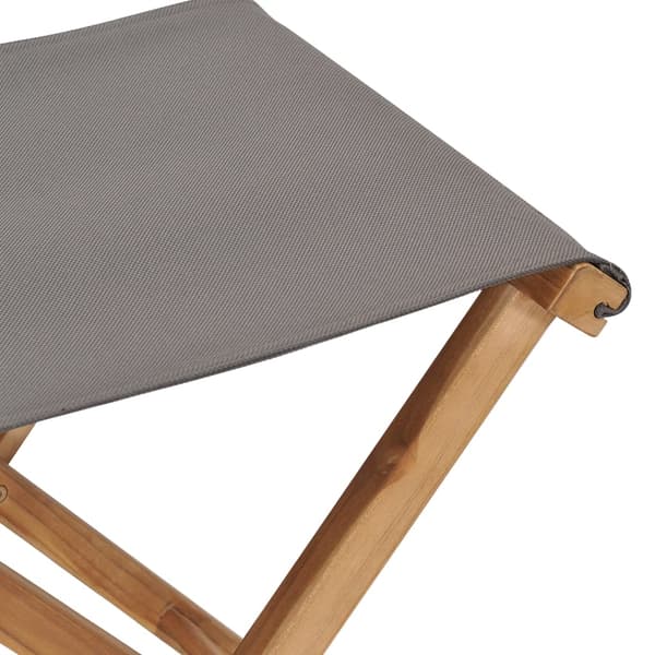 vidaXL Klappstoler 2 stk heltre teak og stoff mørkegrå