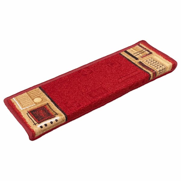 vidaXL Selvklebende trappematter 10 stk 65x21x4 cm rød