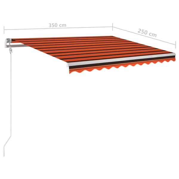 vidaXL Automatisk markise med LED og vindsensor 350x250cm oransje/brun