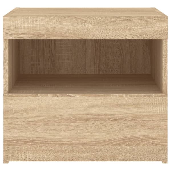 vidaXL Nattbord med LED sonoma eik 50x40x45 cm