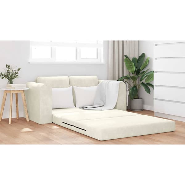 vidaXL Soffsäng Kräm 148 x 71 x 83 cm Sammet