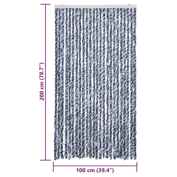 vidaXL Fluegardin blå og hvit 100x200 cm chenille
