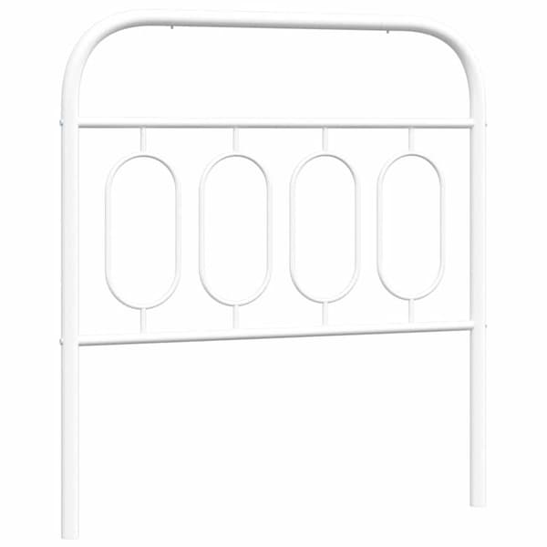 vidaXL Utskiftbar sengegavl i metall hvit 80 cm