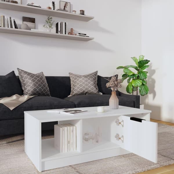 vidaXL Soffbord vit 102x50x36 cm konstruerat trä