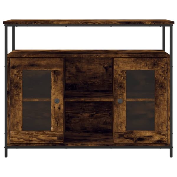 vidaXL Skjenk røkt eik 100x35x80 cm konstruert tre