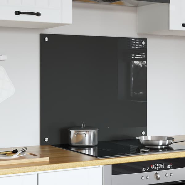 vidaXL Köksskydd Mörkgrå 70 x 60 cm härdat glas