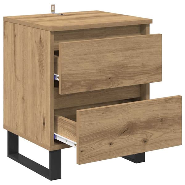 vidaXL Nattbordskap 2 pcs artisan eik 40 x 35 x 50 cm Konstruert tre