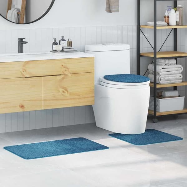 vidaXL Badematte 3 pcs Blå 50 x 50 cm Polypropen