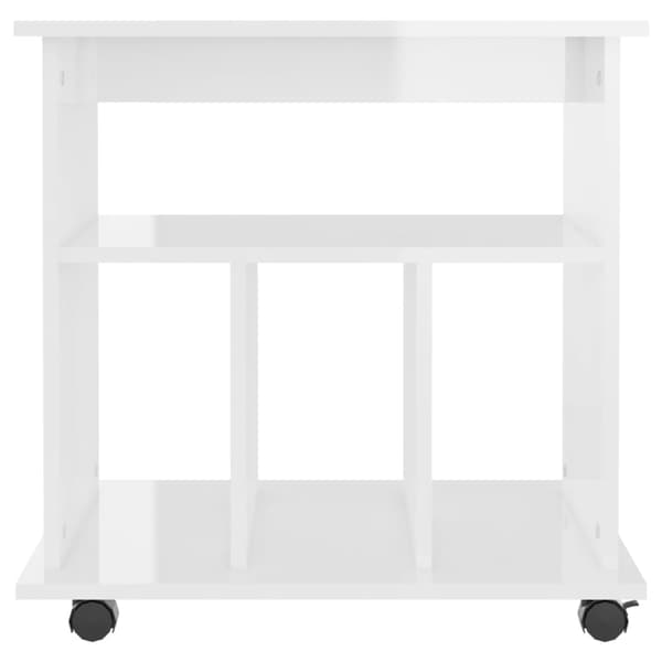 vidaXL Rulleskap høyglans hvit 60x45x60 cm sponplate