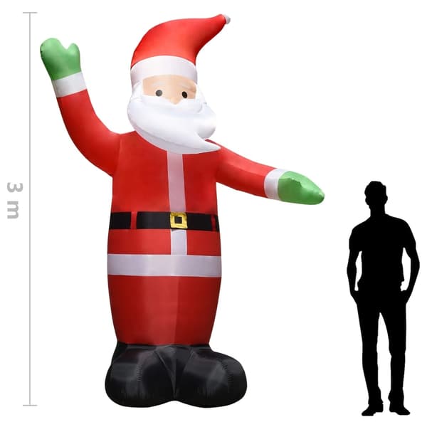 vidaXL Uppblåsbar jultomte med LED IP44 3 m