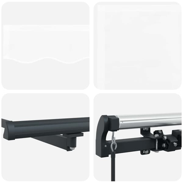 vidaXL Utfällbar markis Vit 350 x 250 cm Polyester och Stål