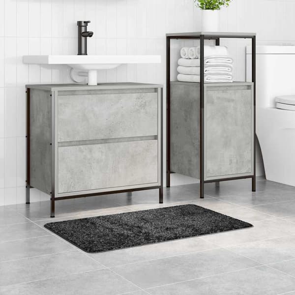 vidaXL Badmatta Mörkgrå 50 x 80 cm Polypropylen