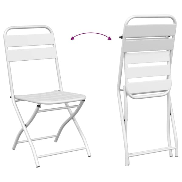 vidaXL Bistrosett 3 pcs Hvit Stål