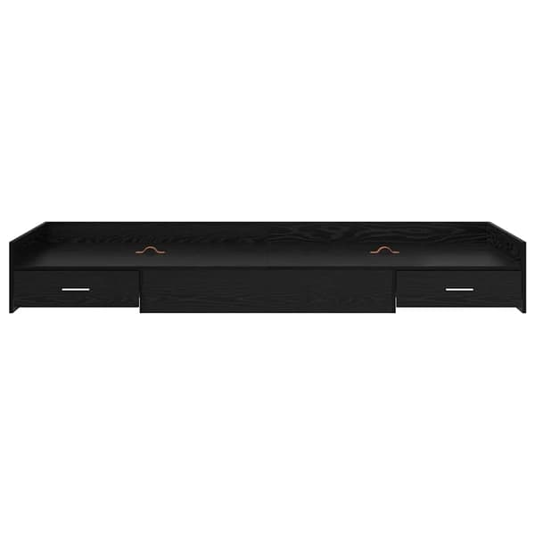 vidaXL Sengestamme med skuff Svart Eik 100 x 200 cm Konstruert tre