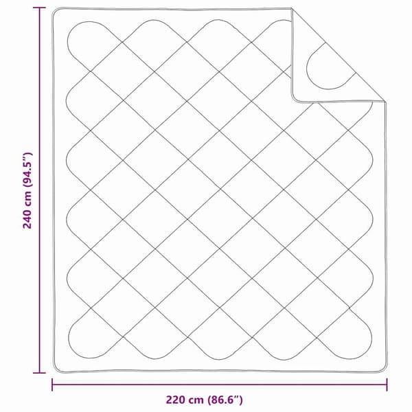 vidaXL Duntäcke Vit 200 x 155 x 4 cm Polyester