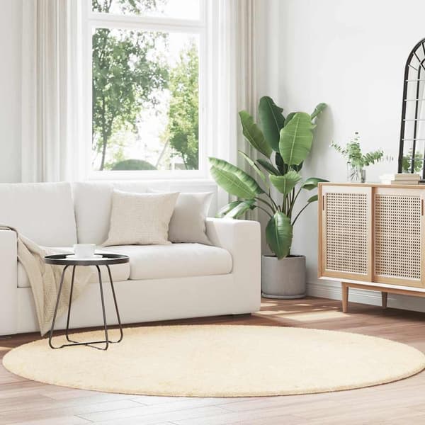 vidaXL Flossteppe med lang luv NAVARRA krem 200x200 cm polyester