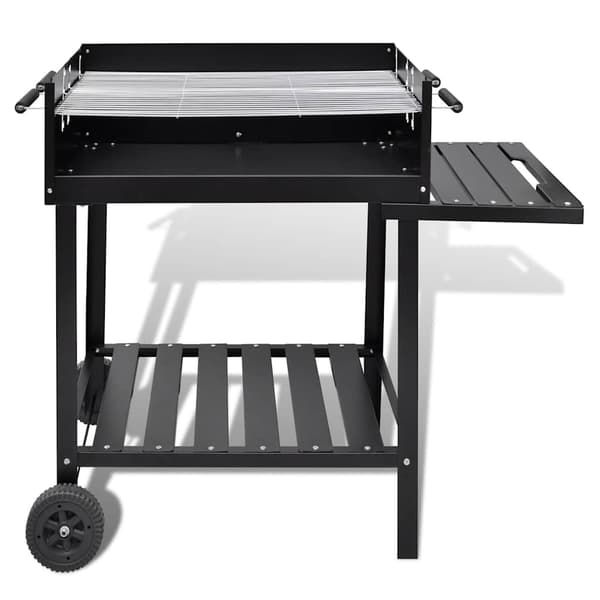 vidaXL Kolgrill med två hjul svart