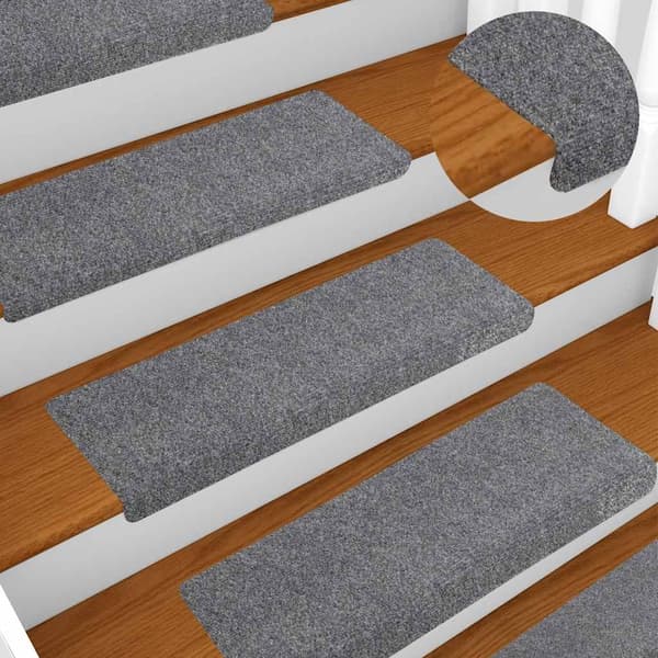 vidaXL Trappematter selvklebende 20 stk 65x21x4 cm lysegrå rektangulær kant