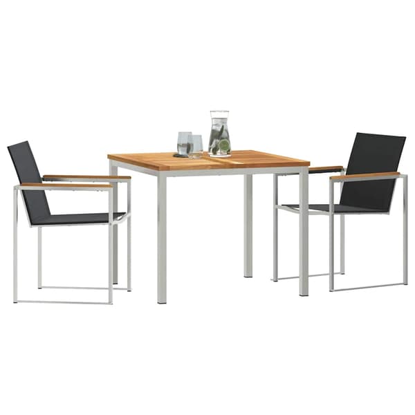 vidaXL Trädgårdsmöbelset 3 pcs Brun Massivt teakträ