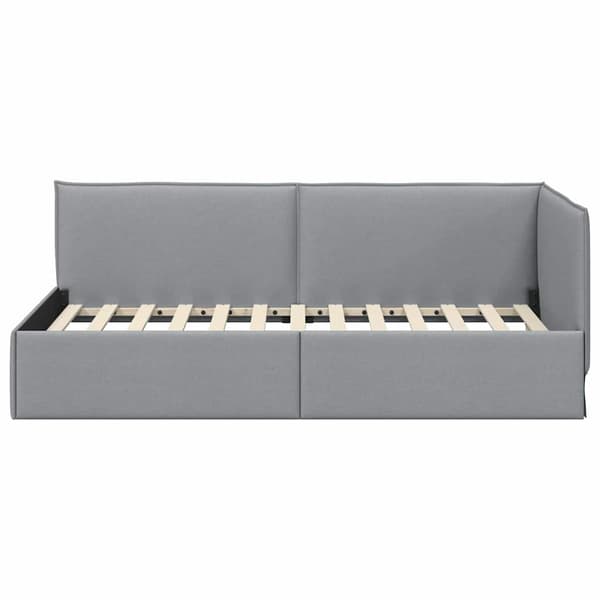 vidaXL Hörnssängram Ljusgrå 80 x 200 cm tyg