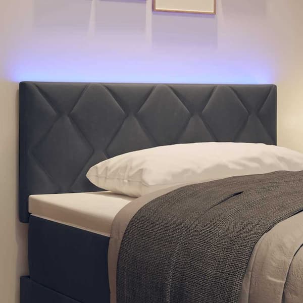 vidaXL LED huvuddyna Mörkgrå 90 cm Sammet