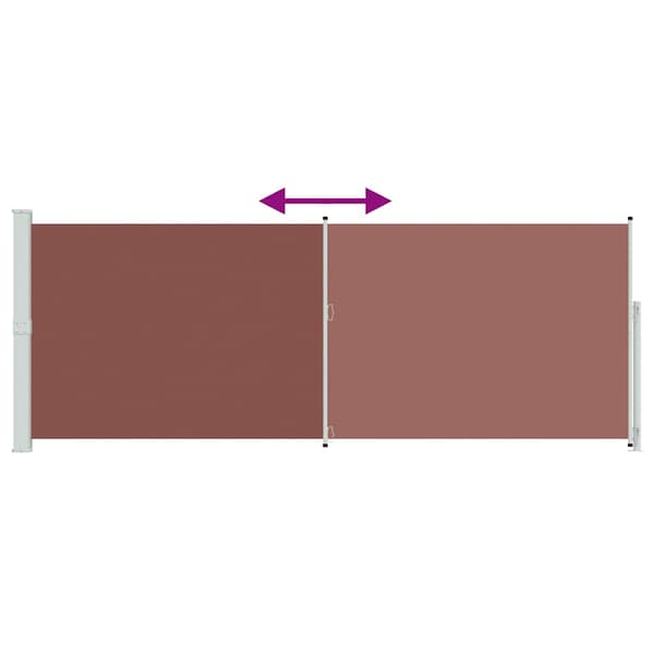 vidaXL Infällbar sidomarkis 180x500 cm brun