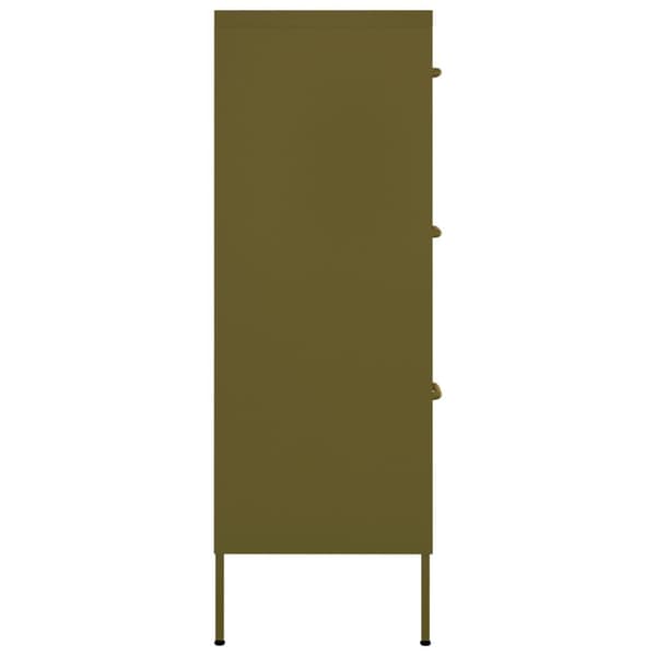 vidaXL Kommode olivengrønn 80x35x101,5 cm stål