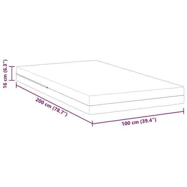 vidaXL Madrass Vit 100 x 200 cm Jacquardtyg