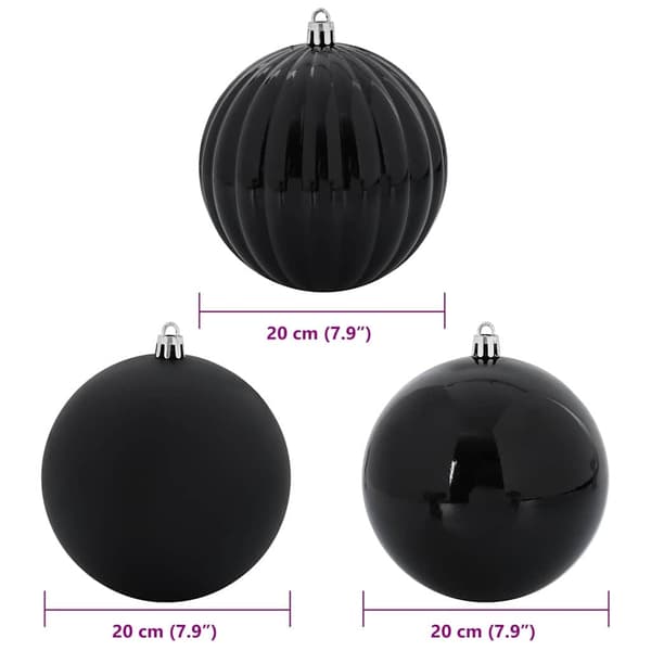vidaXL Julekule Sett XXL 4 pcs Svart Plast
