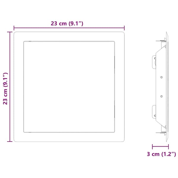 vidaXL Åtkomstpanel 2 pcs Vit 23 x 23 x 3 cm Stål