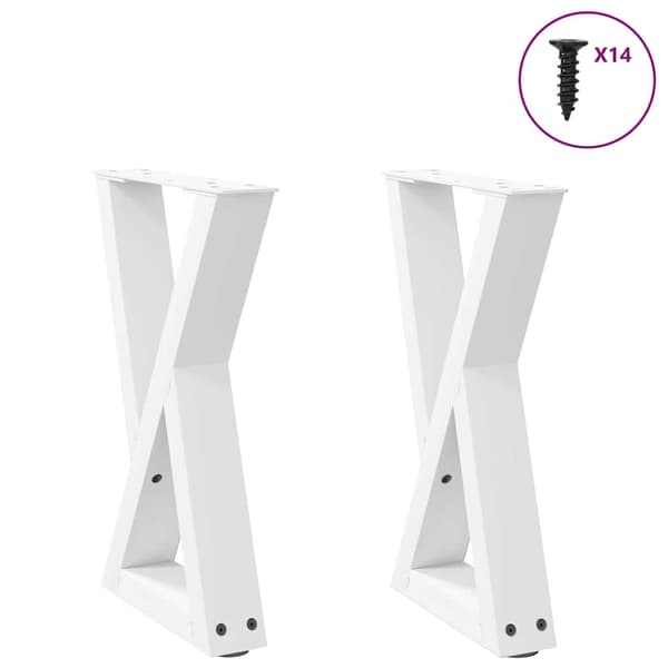 vidaXL Soffbordsben 2 st vit 28x(42-43,3) cm stål